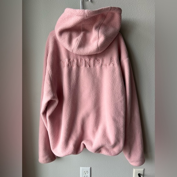 YoungLA Soft Pink Sherpa Hoodie. Men’s Size XL - Picture 2 of 6